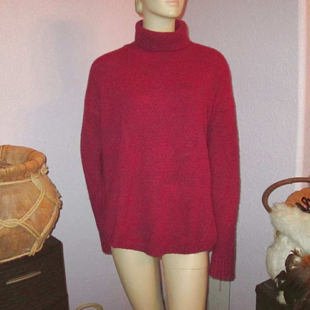 French Connection Marled Knit Turtleneck Sweater Size M Wool Blend Oversized EUC